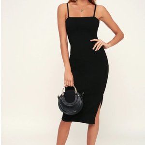 Lulus | Paulina Black Bodycon Midi Dress